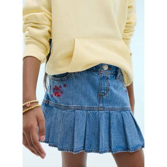 Abercrombie kids denim drop-waist pleated skort size 11/12 - Picture 8 of 8